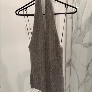 Ralph Lauren Black Label Cashmere Cable Knit Halter